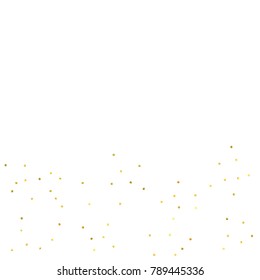 Vector glitter background. Cute small falling golden dots. Sparkle background. Glitter sparkle confetti texture. New year celebration invitation card template with luxury stardust. Gold chridtmas card