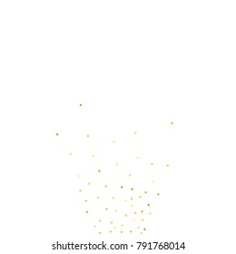 Vector glitter background. Cute small falling golden dots. Sparkle background. Glitter sparkle confetti texture. New year celebration invitation card template with luxury stardust. Gold chridtmas card