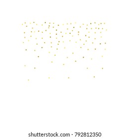 Vector glitter background. Cute small falling golden dots. Sparkle background. Glitter sparkle confetti texture. New year celebration invitation card template with luxury stardust. Gold christmas card