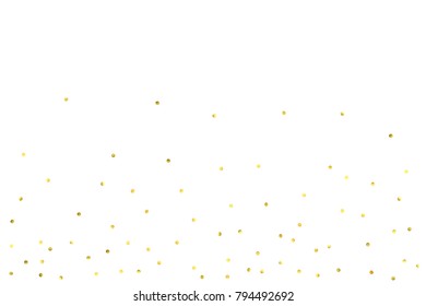 Vector glitter background. Cute small falling golden dots. Sparkle background. Glitter sparkle confetti texture. New year celebration invitation card template with luxury stardust. Gold chridtmas card