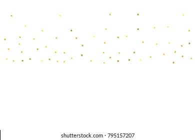 Vector glitter background. Cute small falling golden dots. Sparkle background. Glitter sparkle confetti texture. New year celebration invitation card template with luxury stardust. Gold chridtmas card