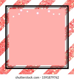 Vector glitter banner template for socials