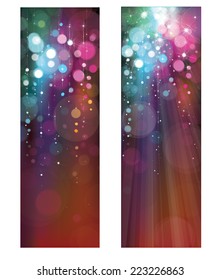 Vector glitter colorful banners.