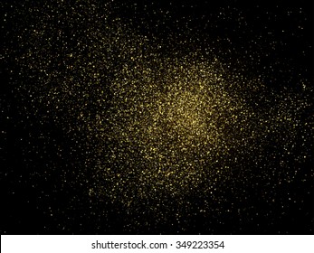 Vector Glitter Dust. Gold Glitter Texture On A Black Background.