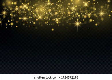 Vector glitter particles background effect for luxury greeting rich card. Star dust sparks
