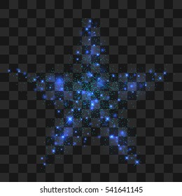 Vector glitter particles background effect for luxury greeting rich card. Sparkling texture. Star dust sparks in explosion on black background