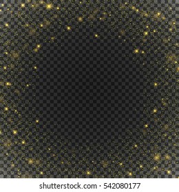 Vector glitter particles background effect for luxury greeting rich card. Sparkling texture. Star dust sparks in explosion.