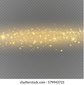 Vector glitter particles background effect for luxury greeting rich card. Sparkling texture. Star dust sparks in explosion on transparent background.