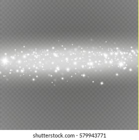 Vector glitter particles background effect for luxury greeting rich card. Sparkling texture. Star dust sparks in explosion on transparent background.