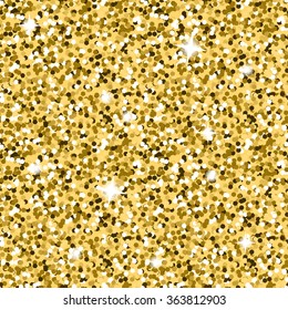 Vector glitter seamless texture. Golden background.
