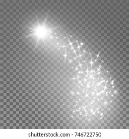 Vector glitter star burst sparkles light effect christmas design on transparent background.