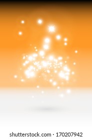 Vector glittering 3D  background illustration - Vector light glitters on reflective background illustration