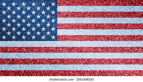 Vector glittering flag USA design.