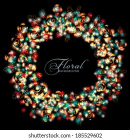 Vector glittering rose shape. Wedding invitation card.