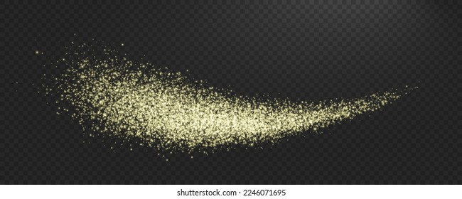 Vector glittering sparks on transparent background. Golden dust PNG light effect. Stock royalty free illustration