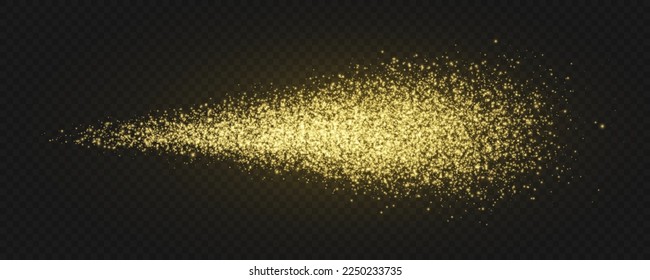 Vector glittering sparks on transparent background. Golden dust PNG light effect. Stock royalty free illustration