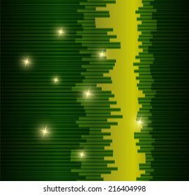 Vector glittering stars green background 