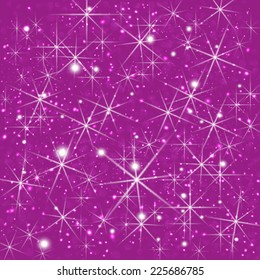 Vector glittering stars on bokeh background.