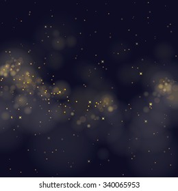 vector glittering stars on bokeh background