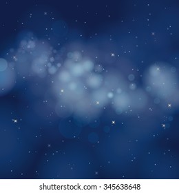 vector glittering stars on bokeh background