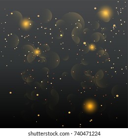 vector glittering stars on bokeh background