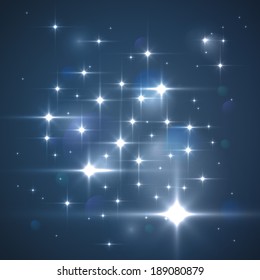 Vector glittering stars. Sparkle background