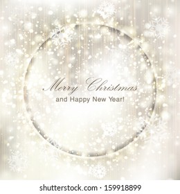 Vector glittery Christmas background with place for new year - invitation card.
