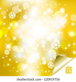 Vector glittery golden abstract Christmas background.