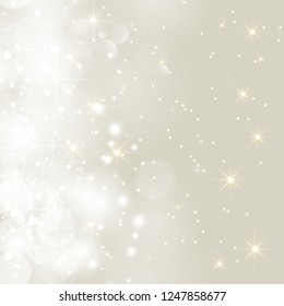 Vector glittery lights silver abstract Christmas background.