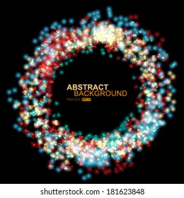 Vector glittery lights silver abstract background.