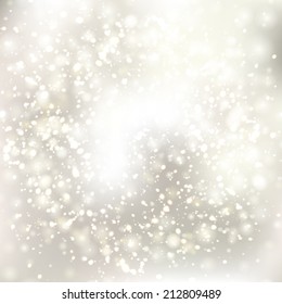 Vector glittery lights silver abstract Christmas background.