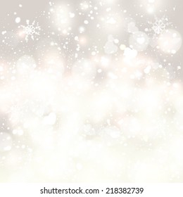 Vector glittery lights silver abstract Christmas background.