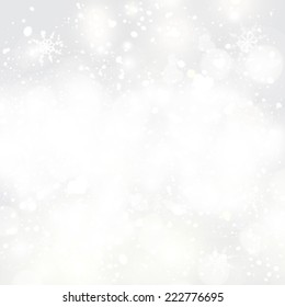 Vector glittery lights silver abstract Christmas background.