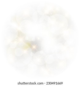 Vector glittery lights silver abstract Christmas background.