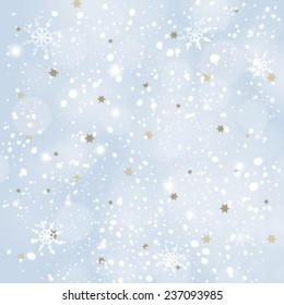 Vector glittery lights silver abstract Christmas background.