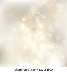 Vector glittery lights silver abstract Christmas background.