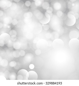 Vector glittery lights silver abstract Christmas background.