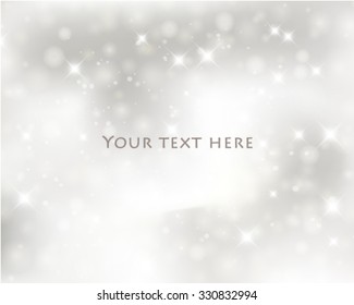 Vector glittery lights silver abstract Christmas background.