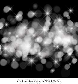 Vector glittery lights silver abstract Christmas background.