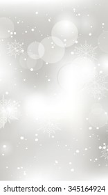 Vector glittery lights silver abstract Christmas background.