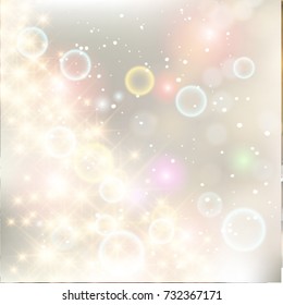 Vector glittery lights silver abstract background.