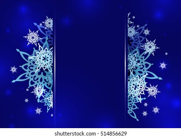 Vector glittery Merry Christmas and Happy New Year card design. Perfect as invitation or announcement.