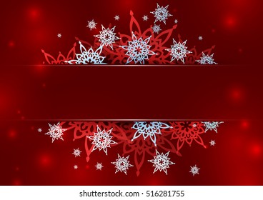 Vector glittery Merry Christmas and Happy New Year card design. Perfect as invitation or announcement.