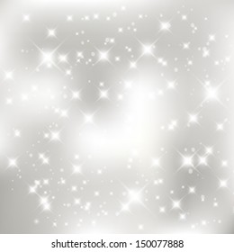 Vector Glittery Silver Abstract Christmas Background.