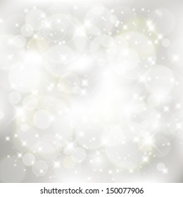 Vector glittery silver abstract Christmas background.
