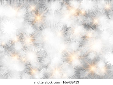 Vector glittery silver abstract Christmas background.