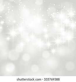 Vector glittery silver abstract Christmas background.