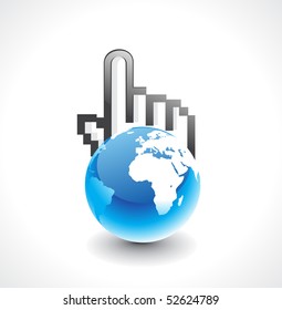 vector glob hand mouse symbol, vector illustration.