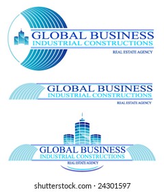 VECTOR Global Business and Constructions design elements and symbols.