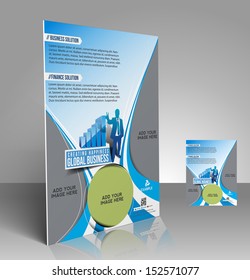Vector Global Business Flyer Magazine Cover & Poster Template. 